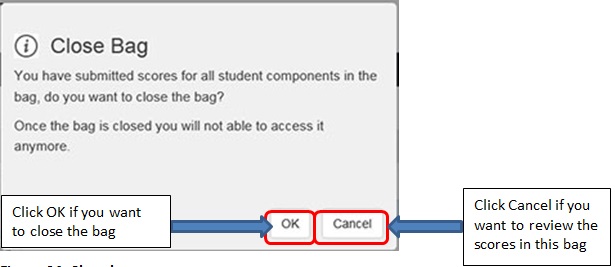 Figure 34: Close bag prompt