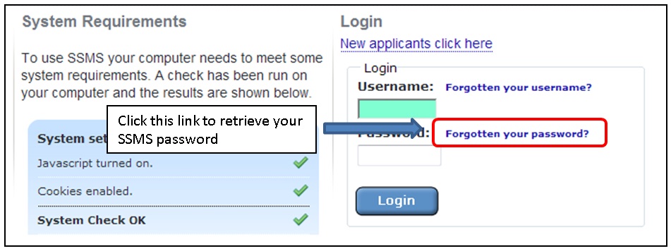 Figure 8: 'Forgotten your password?' link