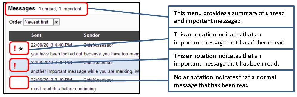 Figure 13: Messages panel in VOSS home page